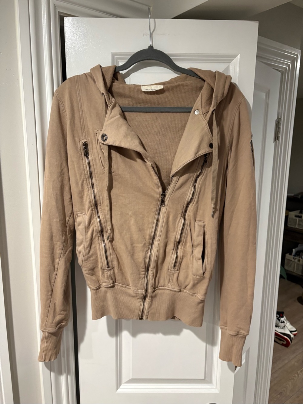 Women’s Hooded Zip Jacket in Taupe